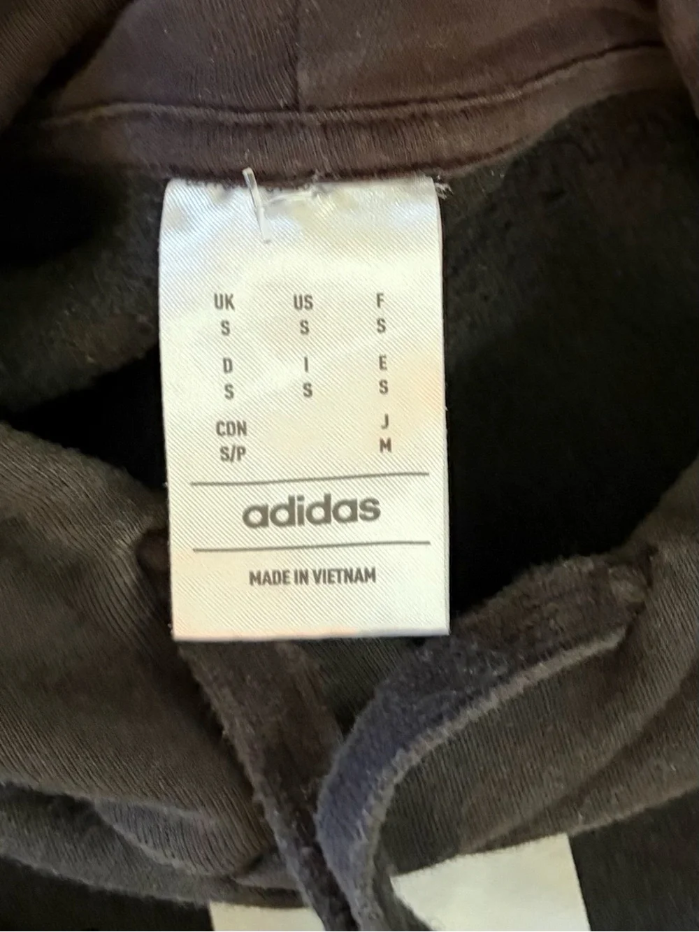 adidas Black Hoodie with Large White Logo